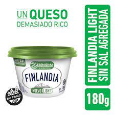 QUESO UNTABLE FINLANDIA LIGHT   BLANCO    SIN SAL 180GR BLANCO